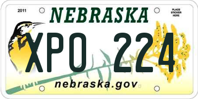 NE license plate XPO224