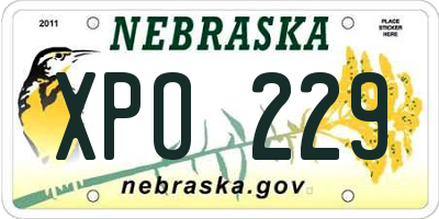 NE license plate XPO229