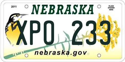 NE license plate XPO233
