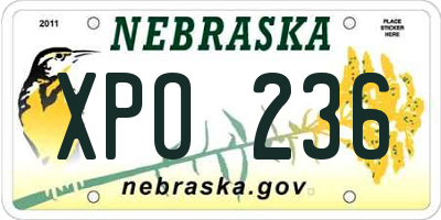 NE license plate XPO236