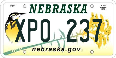 NE license plate XPO237