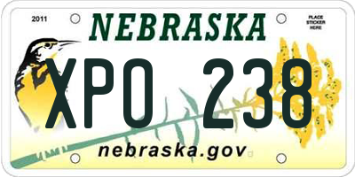 NE license plate XPO238