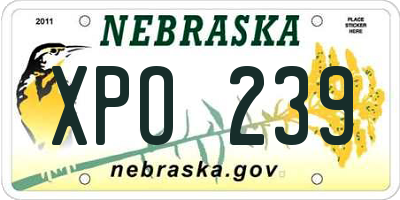 NE license plate XPO239
