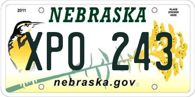 NE license plate XPO243