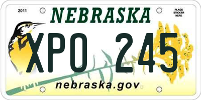 NE license plate XPO245