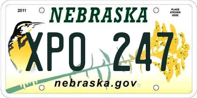 NE license plate XPO247
