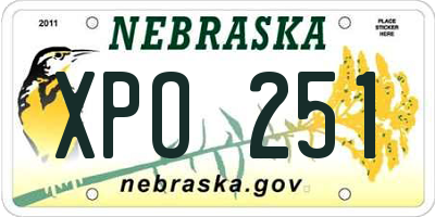 NE license plate XPO251