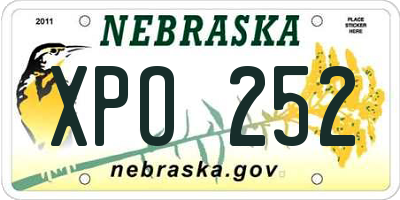 NE license plate XPO252