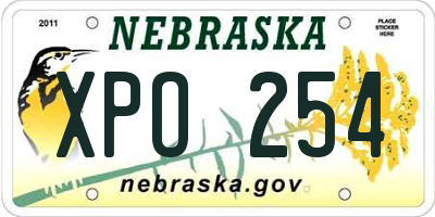NE license plate XPO254