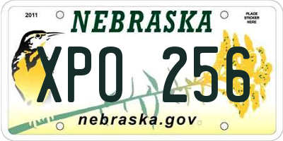 NE license plate XPO256