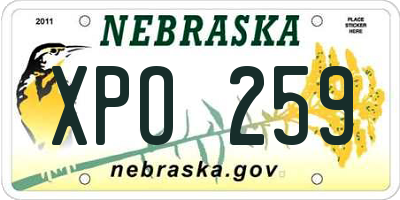 NE license plate XPO259