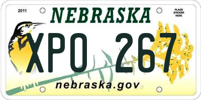 NE license plate XPO267