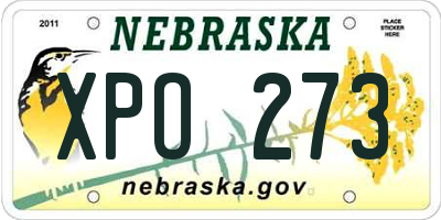 NE license plate XPO273