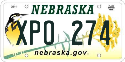 NE license plate XPO274