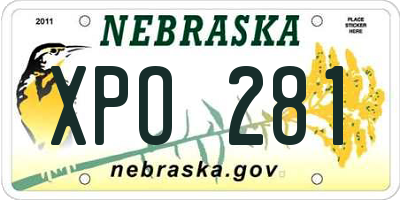 NE license plate XPO281