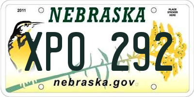 NE license plate XPO292