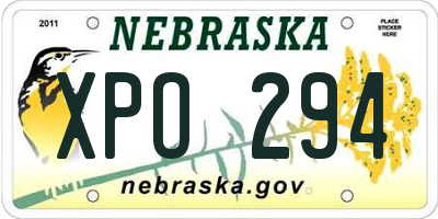 NE license plate XPO294