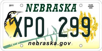 NE license plate XPO299