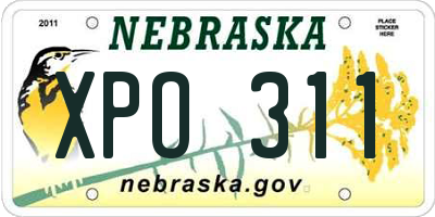 NE license plate XPO311