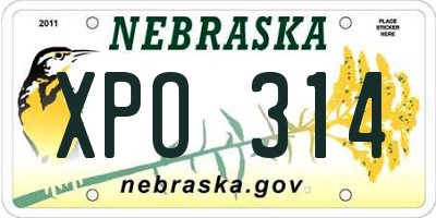 NE license plate XPO314
