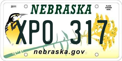 NE license plate XPO317