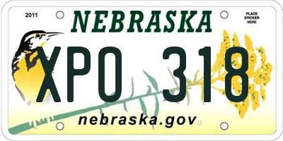 NE license plate XPO318