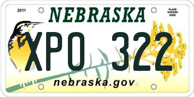 NE license plate XPO322