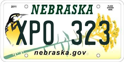 NE license plate XPO323
