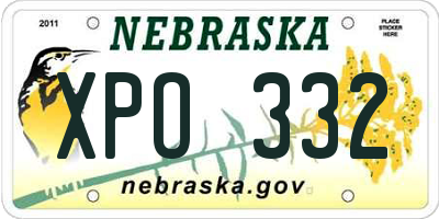 NE license plate XPO332