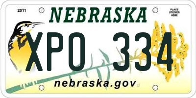 NE license plate XPO334