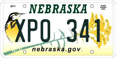 NE license plate XPO341