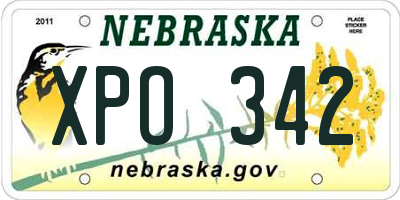 NE license plate XPO342