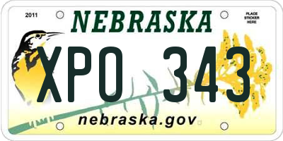 NE license plate XPO343