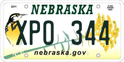 NE license plate XPO344