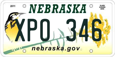 NE license plate XPO346