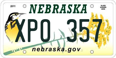 NE license plate XPO357