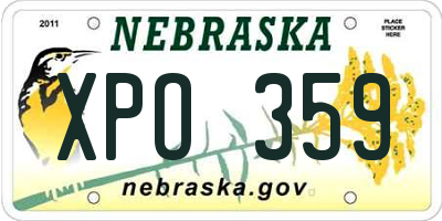 NE license plate XPO359