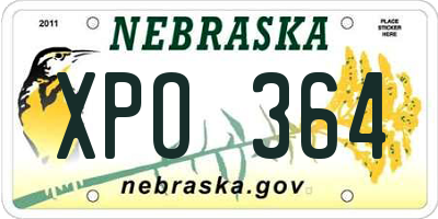 NE license plate XPO364