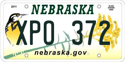 NE license plate XPO372