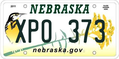NE license plate XPO373