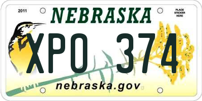 NE license plate XPO374
