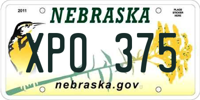 NE license plate XPO375