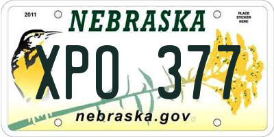 NE license plate XPO377