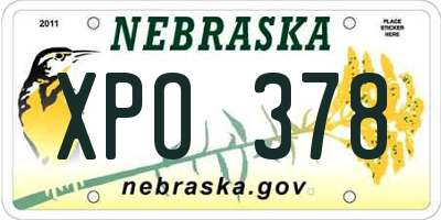 NE license plate XPO378