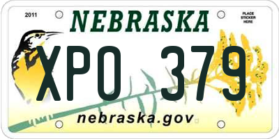NE license plate XPO379