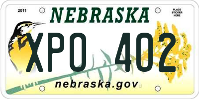 NE license plate XPO402