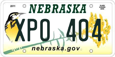 NE license plate XPO404