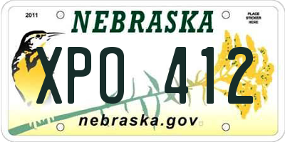 NE license plate XPO412