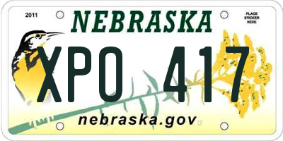 NE license plate XPO417