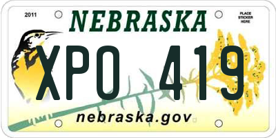 NE license plate XPO419
